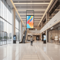 Pantalla de Techo 4K de Alta Calidad, Monitor Publicitario de 55 Pulgadas, 500-700 Nits, Pantalla Android para Supermercados