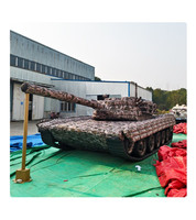 Réplique de char gonflable géant en PVC de haute qualité, durable, camouflage, décoration d'événements avec logo, pour exposition en plein air et défilé