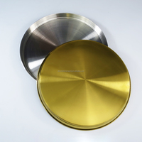 Vente en gros d'usine d'assiettes en métal doré service de vaisselle en acier inoxydable plateau de service à pizza assiettes rondes plats à dîner