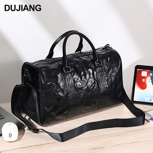 Sac de voyage en cuir véritable Dujiang 20-35L grande capacité, sac de sport pour homme, usage professionnel et loisirs - Product Image 2
