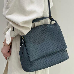 Sac à bandoulière tissé de luxe simple et polyvalent avec plusieurs combinaisons de cuir véritable, sac à main haut de gamme en peau de mouton - Product Image 3