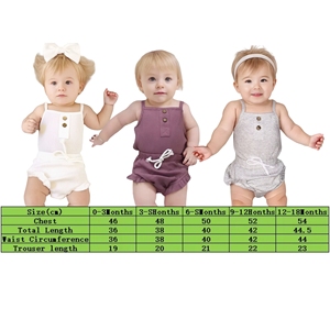 Populaire coton solide à manches courtes combinaisons bébé vêtements barboteuses enfant en bas âge filles mode 2 pièces vêtements ensembles - Product Image 3
