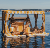 YIJIA Tente d'eau flottante gonflable en PVC Canapé-plate-forme de bar Cabana Island avec une capacité de plus de 500kg pour plus de 10 passagers