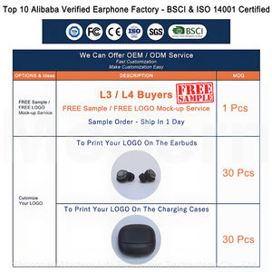 Écouteurs intra-auriculaires sans fil HE-029A personnalisables pour le sommeil, avec bobine dynamique à film de titane de 6 mm et affichage numérique de la puissance - Product Image 2