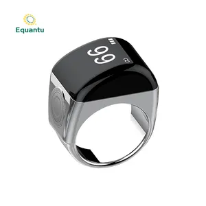 Equantu new design quran qibla islamic gift set muslim products zikr azan alarm with 5 prayer times smart counter ring