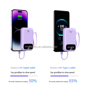 Mini batterie externe colorée 10000mAh avec prise 4 câbles Lanière Lampe de poche <span class=keywords><strong>Charge</strong></span> rapide Chargeur de batterie portable pour les voyages - Product Image 6