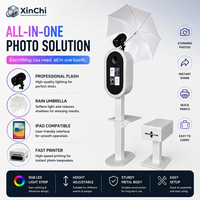 Machine de photomaton portable professionnelle 2025 pour iPad avec anneau lumineux RGB et parapluie flash de studio pour location d'événements de mariage