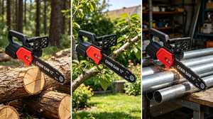 <span class=keywords><strong>Mini</strong></span> tronçonneuse électrique sans fil 12 pouces, qualité industrielle, pour bricolage, coupe bois, machine à tronçonner en acier, tronçonneuse à batterie sans balais - Product Image 4