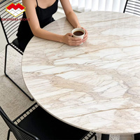 Table de salle à manger en marbre Calacatta Gold, comptoir de cuisine en marbre blanc poli avec des veines dorées, dalle pour panneaux muraux de fond de télévision