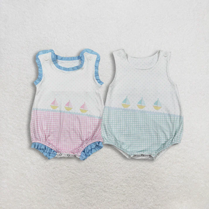 Mameluco para Bebé Recién Nacido, Mameluco sin Mangas para Niña, Mameluco con Estampado de Lunares y Cuadros - Product Image 1