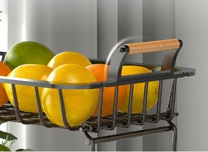 Portaoggetti in metallo con filo di ferro nero a 2 livelli <span class=keywords><strong>da</strong></span> tavolo quadrato <span class=keywords><strong>da</strong></span> cucina <span class=keywords><strong>porta</strong></span> cesto di <span class=keywords><strong>frutta</strong></span> vegetale <span class=keywords><strong>porta</strong></span> supporto decorativo - Product Image 5