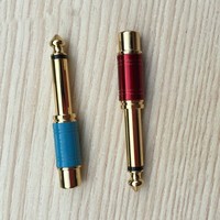 Connecteur audio mâle vers adaptateur RCA femelle, 6.35 pièces, Mono connecteur