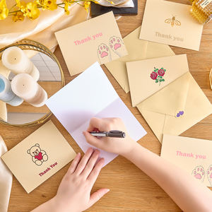 Tarjetas de agradecimiento con estampado dorado de lujo personalizado, sobre de papel recubierto, regalo para el día de la madre, tarjeta de felicitación con sobre - Product Image 5