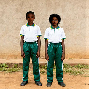 Ensembles d'uniformes scolaires personnalisés en coton unisexe à manches courtes pour les écoles primaires et secondaires, <span class=keywords><strong>uniforme</strong></span> de sport <span class=keywords><strong>scolaire</strong></span> - Product Image 2