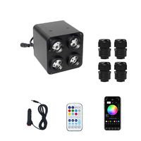 Kit de plafonnier Twinkle Starlight à 4 ports avec télécommande APP, LED en alliage d'aluminium, fibre optique, pour voiture et maison, IP44, CRI90, dimmable