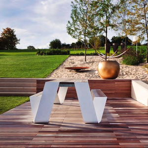 Commercial Outdoor Patio Wood Outdoor <strong>Table</strong> <strong>Set</strong> Street Wooden Outdoor <strong>Table</strong> <strong>Bench</strong> <strong>Set</strong> - Product Image 6