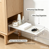 Organisateur latéral pour lavabo de salle de bain, plateau de drainage étroit, support de rangement pour flacons de soins de la peau