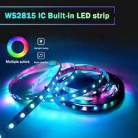 Bande LED flexible en cuivre SPI DC12V avec IC intégré WS2818, 30/60/144 LED/M, RGB, double signal, adressable indépendamment, IP65, contrôle Wi-Fi
