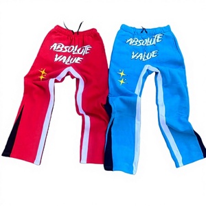 ODM Custom Logo High Quality Men's Heavyweight Sweatpants Elastic Wide Flare Leg High Street <b>Jogger</b> Pants Canvas Fabric Winter - Product Image 3