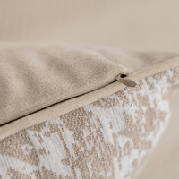 Housse de coussin décorative de luxe pour chambre à coucher, motif géométrique floral rayé beige, en jacquard tissé moderne, chauffante, de la marque Innermor