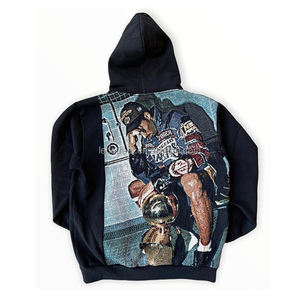 Streetwear hommes <span class=keywords><strong>tapisserie</strong></span> à capuche fabricant autocollant personnalisé retravaillé Boxy Applique Baggy sweats lavé sweats à capuche hommes - Product Image 5