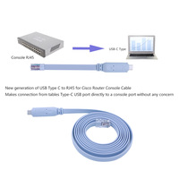 Cable de Consola USB a RJ45 FTDI Cat 5e de 1.8M, 8 Pines, Cobre/PVC, Transferencia de Datos de Alta Calidad