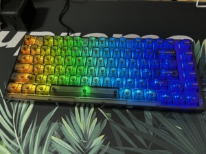 Teclado mecánico personalizado totalmente transparente XINMENG <span class=keywords><strong>X75</strong></span> con efectos de iluminación RGB, teclado con interruptores intercambiables en caliente RGB tri-modo - Product Image 3