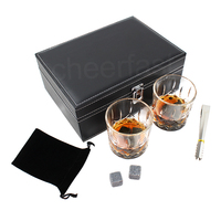 Set Premium de 8 Piedras de Whisky de Granito para Enfriar, con Cuchara para Hielo y Vasos de Cristal