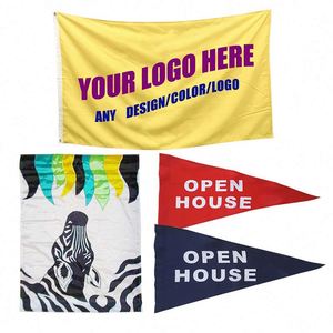 Custom Any Size Color and Logo Flags 2025 Latest Flag 3X5Ft Custom Printed Single Sided 3X5Ft Banner - Product Image 1