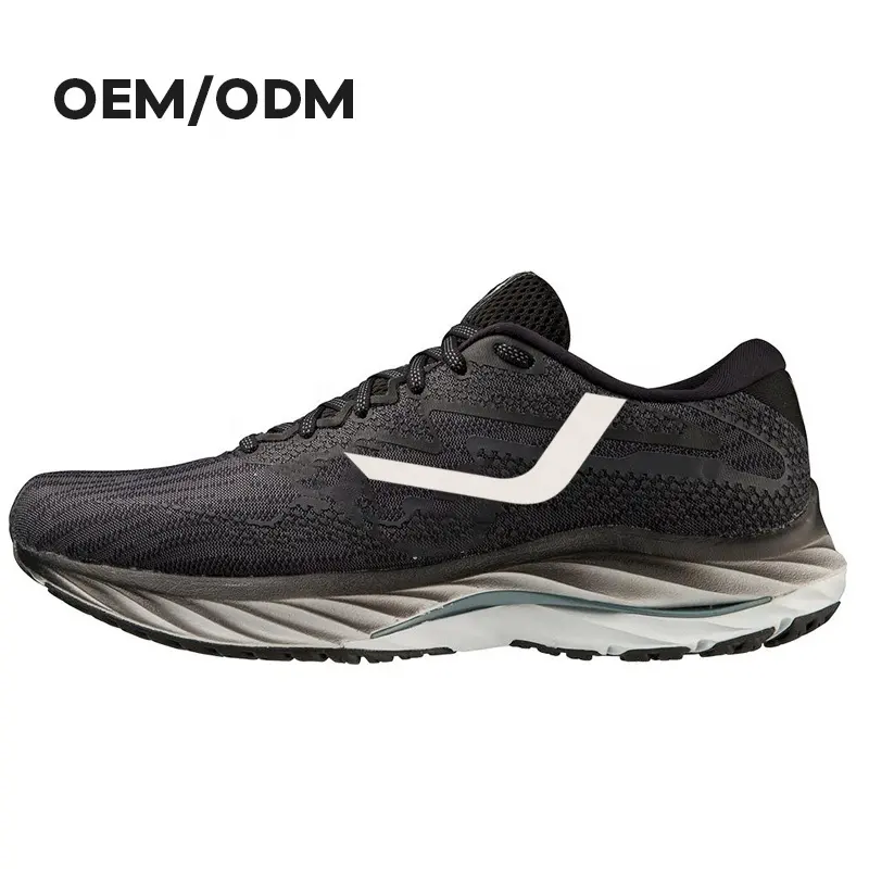 OEM/ODM SMD black knitting marathon luxury trainers custom sport running shoes for men