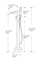 Yundoom OEM ducha nickel douche rotative brossée douche pluie support de sol robinet de baignoire autoportant