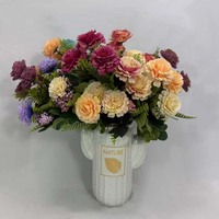 Bunga Buatan 5 Tangkai Peony Buatan dari Kain, Peony Buatan Tangan Lembut, untuk Pernikahan, Hari Ibu, Rumah, Kantor, Pesta, Hotel
