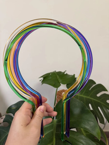 Treillis en acrylique de qualité supérieure pour plantes, forme circulaire de 9 pouces, couleurs vert, violet, jaune, rouge, bleu, transparent, diamètre - Product Image 1