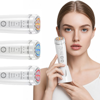 Masseur facial électrique, masseur pour le cou, appareil de raffermissement du visage, soin de la peau, machine à effet lumineux, appareil de lifting du visage chaud et froid avec 6 modes