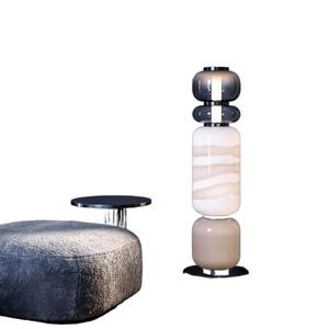 Lampadaire en verre moderne à LED avec commande tactile, style nordique, éclairage postmoderne, lampe décorative pour salon - Product Image 5