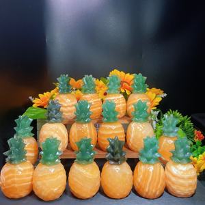 Vente en gros de cristaux de guérison naturels en calcite jaune et <span class=keywords><strong>aventurine</strong></span> verte en forme d'ananas pour la décoration - Product Image 1