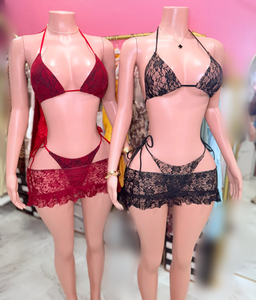 Viviblook Z0121ST01 Conjunto de Bikini de Playa para Mujer, Sexy, con Encaje, de Tres Piezas, Traje de Baño - Product Image 1