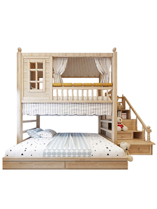 Letto a Castello Semplice per Bambini in Legno Massello, Personalizzazione Completa, Letto Multipersona Multifunzionale a Due Piani - Product Image 5