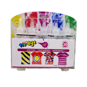 Venta al por mayor 6-Color Tie Dye Kit no tóxico DIY pinturas acrílicas <span class=keywords><strong>para</strong></span> <span class=keywords><strong>ropa</strong></span> vidrio lienzo papel-<span class=keywords><strong>para</strong></span> niños adultos arte <span class=keywords><strong>pintura</strong></span> fiestas - Product Image 1