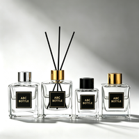 Bouteille vide carrée en verre pour diffuseur à bâtonnets, idéale pour la décoration de la maison et du bureau, 50ml, 100ml, 150ml, 250ml avec bouchon à vis – Meilleures ventes