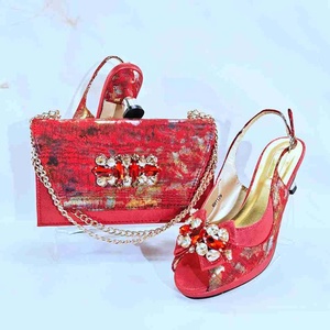 Bellissime <span class=keywords><strong>Scarpe</strong></span> da Sposa Nigeriane con Borsa Abbinata, Set di <span class=keywords><strong>Scarpe</strong></span> con <span class=keywords><strong>Tacco</strong></span> Alto e Borsa per Donna, Ideale per Feste - Product Image 5