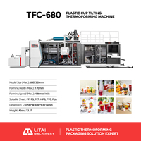 Mesin Pembentuk Cangkir Plastik Sekali Pakai PET/PP/PS/PVC/HIPS Otomatis Penuh dengan Motor Pengangkat dan Pompa, Lini Produksi Aman Tinggi