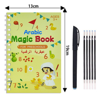 4Pcs Set Islam Réutilisable Calligraphie Tracing Book 3D Groove Magic Writing Arabic Line Exercise Book