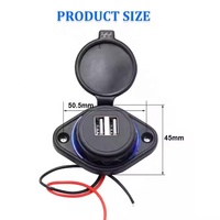 Adaptateur de prise de chargeur de voiture USB pour bateau 12V 24V 3.1A chargeur USB de bus à double port avec anneaux de lumière LED