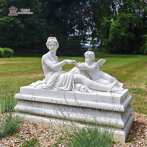 Natural White External <strong>Greek</strong> Goddess with Cupid Statue for Outside - Product Image 3