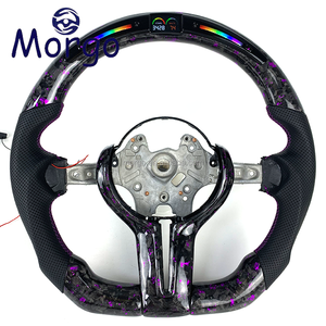 Para BMW F30 F10 E90 E60 E46 M2 M3 M4 M5 M6 X5 Volante de fibra de carbono forjado estilo Raacing personalizado con LED de vibración - Product Image 1