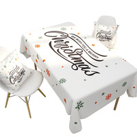 Nappe de table en polyester imperméable à l'eau avec lettres de dessin animé de Noël pour un usage domestique