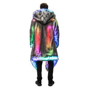 Veste LED pour <span class=keywords><strong>homme</strong></span>, manteau scintillant, costume de rave, tenue de festival de musique, veste lumineuse LED pour fêtes, Halloween, vacances - Product Image 4
