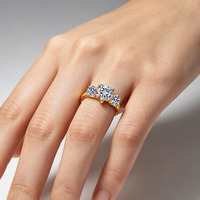 Bague en argent sterling S925 avec moissanite 3 carats couleur D VVS1 pour femme, coupe cœur, bague de promesse de mariage, certifiée GRA, en stock