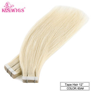 Extensiones de Cabello Rubio Virgen de Lujo KSWIGS, Extensiones de Cabello Humano Sin Procesar 12A, Invisibles, de PU, Sin Costuras, con Puntas Gruesas, para Cabeza Completa - Product Image 2